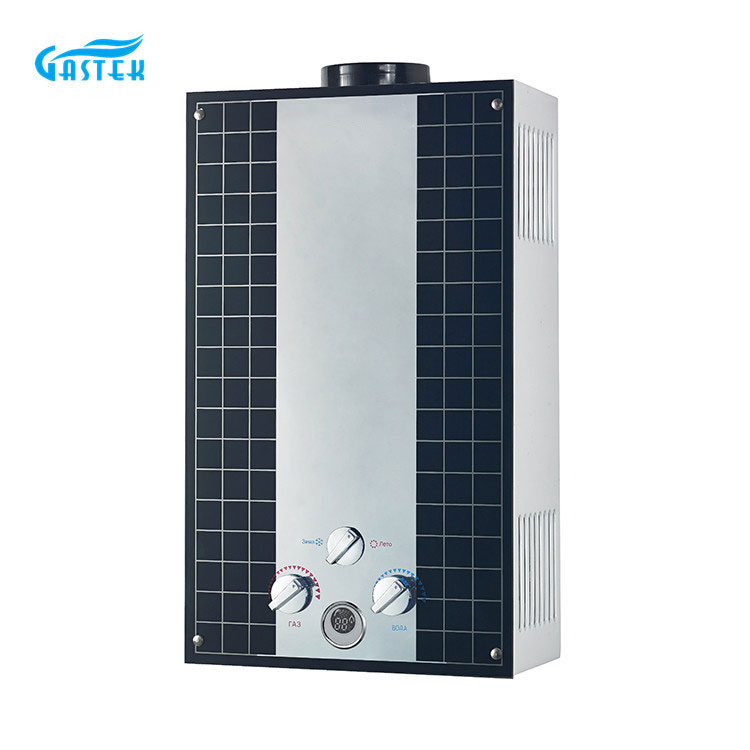 CE Onaylı Ev Aletleri Cam Panel Banyo Baca Tipi Gaz Şofben